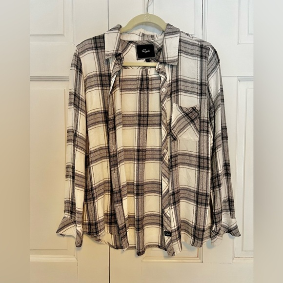 Rails Tops - Rails Hunter Women’s Plaid Button-Down Shirt White‎ Charcoal Medium